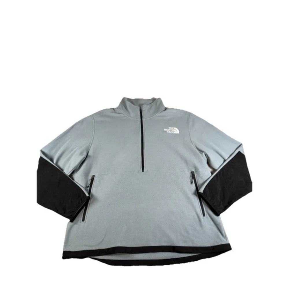The North Face Fleece 1/4 Zip Pullover Mens Large Gray Polyester Gorpcore Hiking